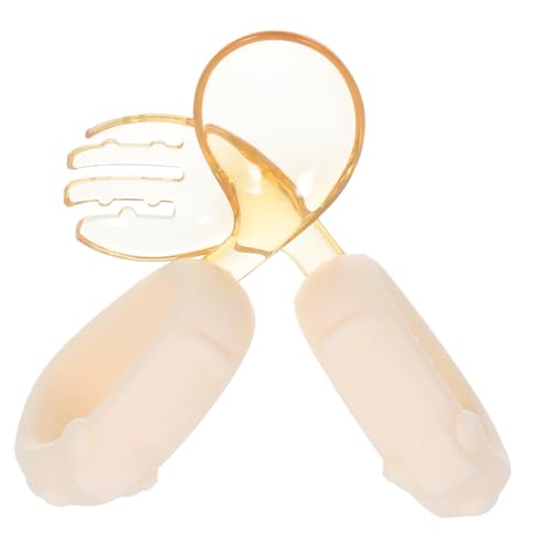 RORPOIR Kinderbesteck mit Lernlöffel und Gabel für Kleinkinder Ergonomisch Geformt Buntes Design Sichere Abgerundete Kanten für Selbstständiges Essen und Mealtime Training Ab Jahr von RORPOIR