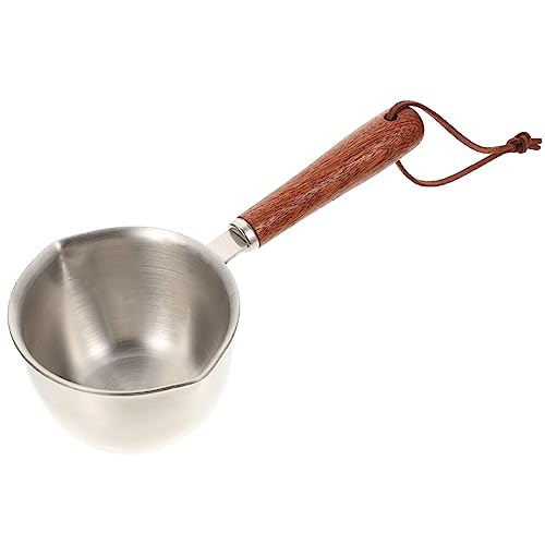 RORPOIR Kleine Bratpfanne Kochtopf Mit Holzgriff Induktionstopf Kleine Milchpfanne Butterpfanne Mini-backformen Mini-pasta Milchwärmer Topf Töpfe Heiß Rostfreier Stahl Baby Eben Nudeltopf von RORPOIR