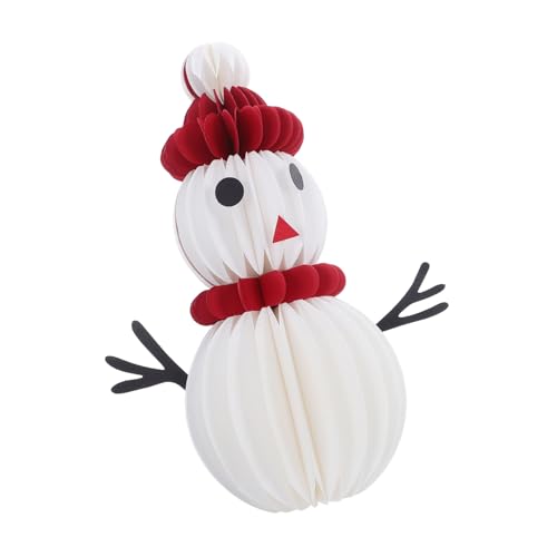 RORPOIR Kleine Schneemann-bienenwabe Tischdekoration Stabile Papierfigur für Weihnachtsfeier Leichtes Kompaktes Weihnachtszentrum für Esstisch Schreibtisch und Party-atmosphäre von RORPOIR