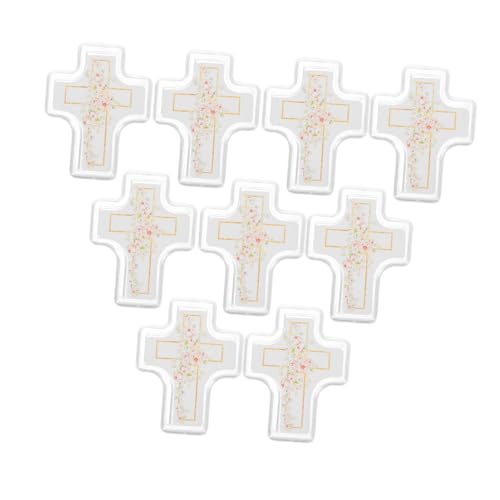 RORPOIR Kleine Transparente Kreuz-schmuckbox mit Deckel Plastikbehälter zur Aufbewahrung von Perlen Halsketten und Erinnerungsstücken für Erste Kommunion und Geschenke von RORPOIR