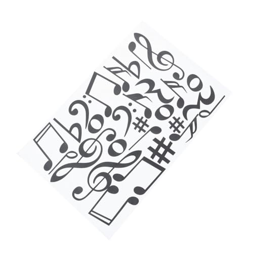 RORPOIR Musiknoten Wandsticker PVC Selbstklebend Dekor Klassenzimmer Aufkleber Einfach Anzubringen Schwarz von RORPOIR