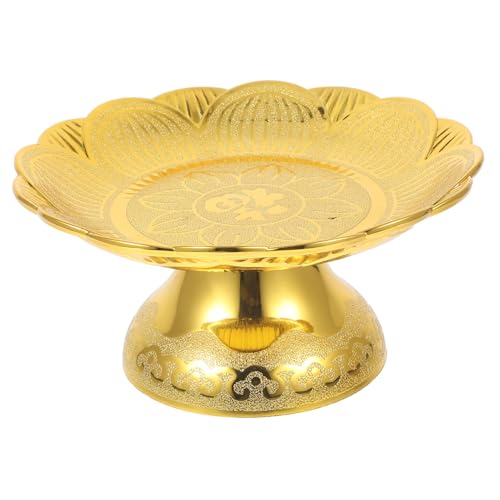 RORPOIR Opferteller Tempel-opfertablett Buddhistisches Speisetablett Buddhistisches Tempel-obsttablett Lotus-opferteller Lotus-tablett von RORPOIR