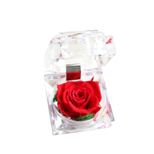 RORPOIR Romantische Rote Ringbox mit Ewiger Umweltfreundlich Geschenkbox für Valentinstag Jahrestag für Freundin Ehefrau Mutter Dekoration und Schmuckaufbewahrung von RORPOIR
