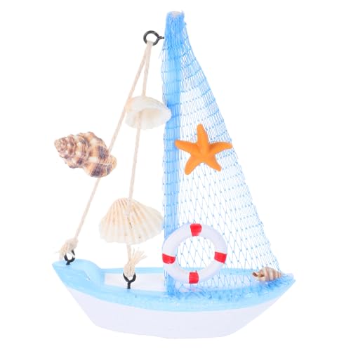 RORPOIR Segelhandwerk Strand Themen Heimdekor Mini Segelboote Holz Nautische Boot Ornament Mini Segelboot Modell Dekoration Segel Ornament Strand Mini Segelboot Figur Aus von RORPOIR