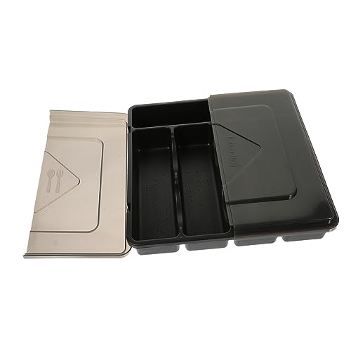 RORPOIR Silberbesteck Organizer Mit Deckel Kompakter Besteckkasten Für Löffel Gabeln Und Essstäbchen Praktische Küchenaufbewahrung Mit Mehreren Fächern Für Optimale Ordnung von RORPOIR
