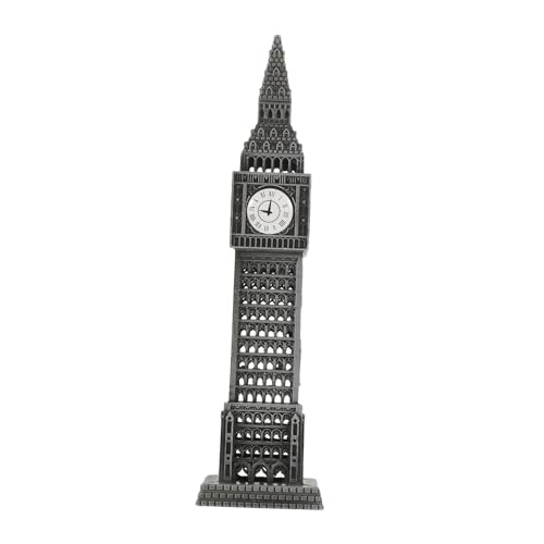 RORPOIR Silberner Metall Uhrturm mit Vintage-Design Funktionale Schreibtischuhr und London Souvenir für Wohn Bürodekoration RORPOIR Silberner Metall Uhrturm mit Vintage-Design Funktionale Schreibtischuhr und London Souvenir für Wohn Bürodekoration von RORPOIR
