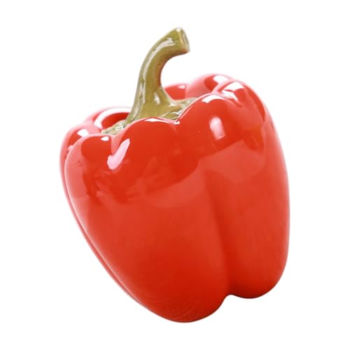 RORPOIR Kleiner Vorratsdose Aus Keramik Luftdicht Für Losen Tee Und Kaffeebohnen Rot Kleine Tee Und Kaffeeaufbewahrung Kreative Paprika Form von RORPOIR