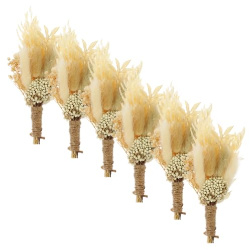 RORPOIR Teiliges Mini Trockenblumenstrauß Natürliche Getrocknete Blumenarrangements Rustikale Vase Dekoration DIY Basteln Blumenstrauß für Hochzeit Naturliebhaber Tisch Raumdeko von RORPOIR