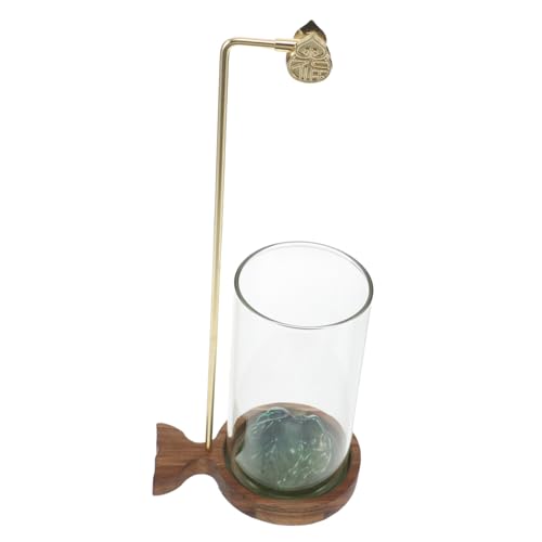 RORPOIR Vertikaler Holz Räucherstäbchenhalter mit Glas Aschebehälter Backflow Räucherstäbchenständer für Zuhause und Yoga Dekorativer Chinesischer Duftofen Kompakt Robust Stilvolles Design von RORPOIR