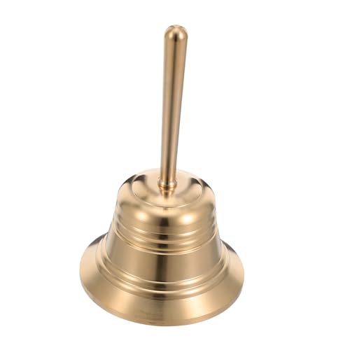 RORPOIR Vintage Messing Compact Held Dinner Sound Art Hand Kupfer Knusprige Restaurants Essen Laut Service Dekorative Handwerk Griff Glocke Tempel Zoll Ornament Klingeln Europäisch Mit von RORPOIR