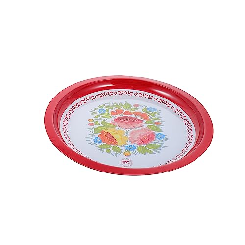 RORPOIR Vintage Obst Und Gemüseplatte 40cm Dekoratives Tablett Aus Emailliertem Metall Multifunktionaler Snackteller Für Küche Und Esszimmer Für Partys Feiern Und Tischdeko von RORPOIR