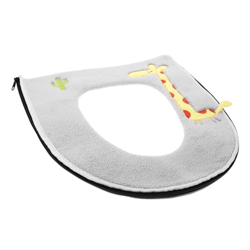 RORPOIR Toilettensitzbezug Aus Flanell Bequem Warm Maschinenwaschbar Grau von RORPOIR
