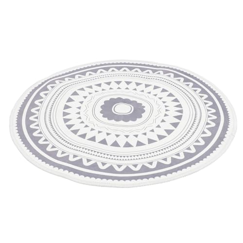 RORPOIR rutschfeste Runde Bodenmatte - 60x60cm Nordischer Stil Badteppich Wohnzimmerteppich Weich von RORPOIR