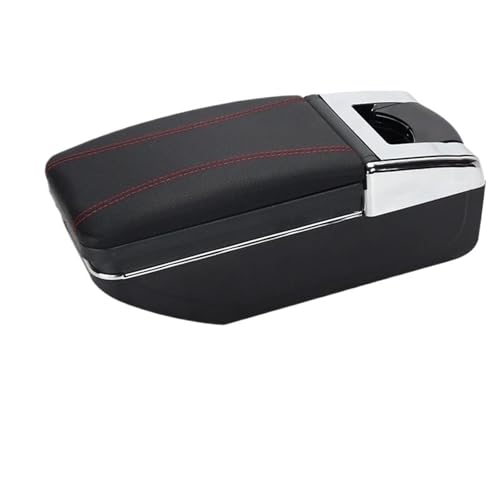 RORVECQ Armlehnenbox Für Opel Für Corsa F Für Corsa F 2019 2020 2021 2022 2023 2024 Innenraum Mittelarmlehne(A1 Schwarz Rot KEIN USB) von RORVECQ