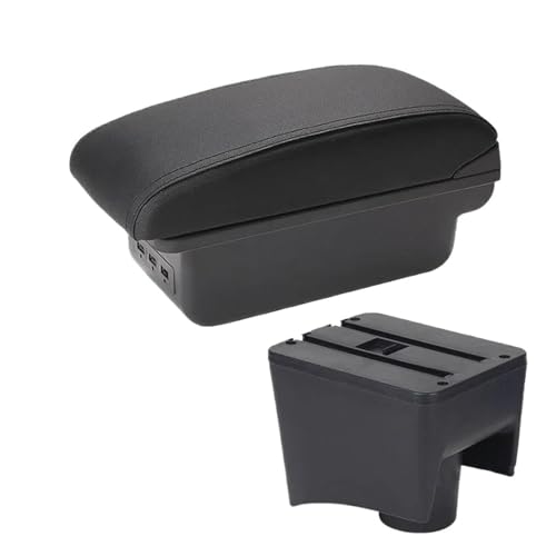 RORVECQ Armlehnenbox Für VW Ür Polo Mk5 6R Ür Vento 2012 2013 2014 2015 2016 2017 2018(B2 schwarze Linie 3USB) von RORVECQ