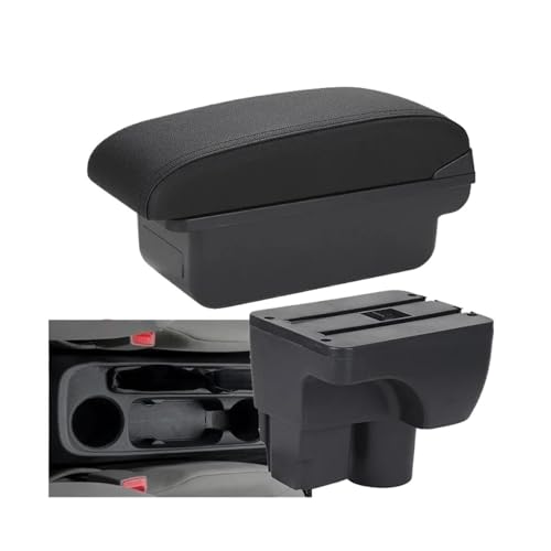 RORVECQ Für Für Aveo 3 Autoarmlehne Für Für Sail 3 Zentrale Armlehnenbox Nachrüstteile Aufbewahrungsbox(C2 Schwarze Linie KEIN USB) von RORVECQ