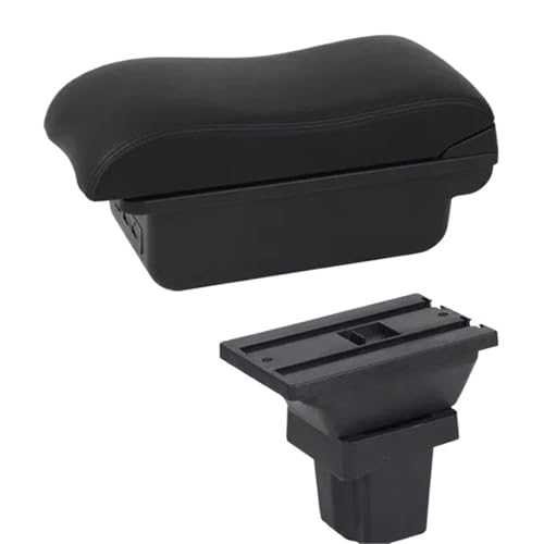 RORVECQ Für C&hevrolet Für Trax Armlehnenbox Für C&hevrolet Für Tracker 2013-2017 Leder-Armlehne Mittelkonsole Aufbewahrung USB(C2 Schwarze Linie) von RORVECQ