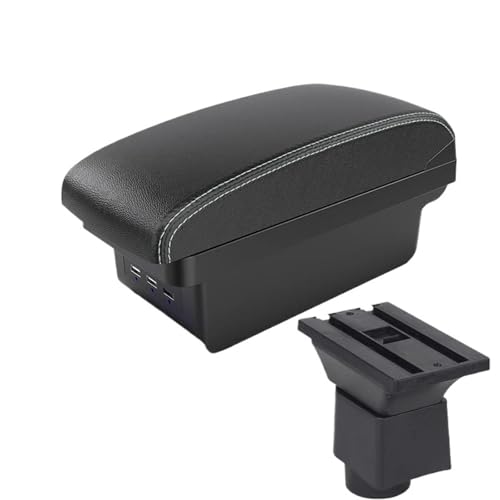 RORVECQ Für Chery A1 A3 2007 2008 2009 2010 2011 Auto Armstützenbox Mittelkonsolenfach Mit USB Innenraummodifikation Details(B3 Schwarz weiß 3USB) von RORVECQ