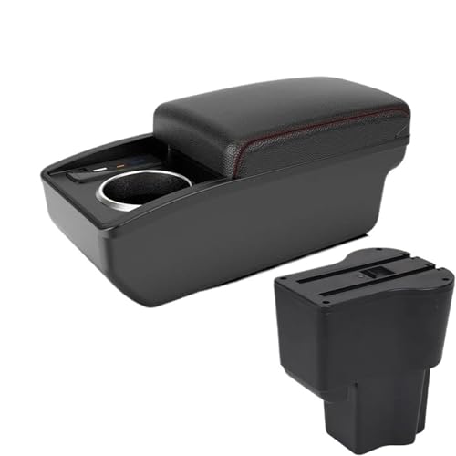 RORVECQ Für Daihatsu Für Sirion Für Materia 2016 2017 2018 2019 2020 2021 Auto Armlehnenbox Zentrale Aufbewahrungsbox(B1 Red line 6 usb) von RORVECQ