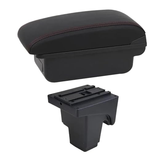 RORVECQ Für Focus 3 Mk3 2011 2012 2013 2014 2015 2016 2017 2018 2019 2020 Auto Armlehnenbox Armstütze Mittelkonsole Aufbewahrung(B1 Rote Linie) von RORVECQ