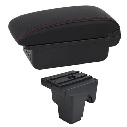 RORVECQ Für Focus 3 Mk3 2011 2012 2013 2014 2015 2016 2017 2018 2019 2020 Auto Armlehnenbox Armstütze Mittelkonsole Aufbewahrung(C1 Rote Linie) von RORVECQ