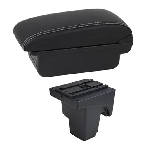 RORVECQ Für Focus 3 Mk3 2011 2012 2013 2014 2015 2016 2017 2018 2019 2020 Auto Armlehnenbox Armstütze Mittelkonsole Aufbewahrung(C1 Weiße Linie) von RORVECQ