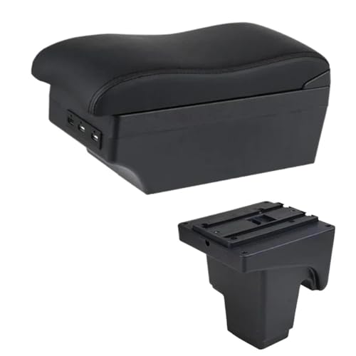 RORVECQ Für Focus 3 Mk3 2011 2012 2013 2014 2015 2016 2017 2018 2019 2020 Auto Armlehnenbox Armstütze Mittelkonsole Aufbewahrung(E2 Schwarze Linie) von RORVECQ