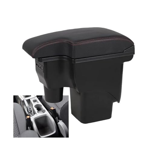 RORVECQ Für Focus Mk2 Auto Armlehne Mittelkonsole Aufbewahrungsbox Leder Unterstützung Innenausstattung(A genuine leather 3USB) von RORVECQ