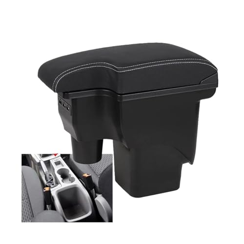 RORVECQ Für Focus Mk2 Auto Armlehne Mittelkonsole Aufbewahrungsbox Leder Unterstützung Innenausstattung(A3 genuine leather 3USB) von RORVECQ