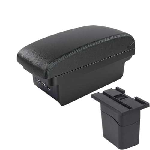 RORVECQ Für Holden Für Cruze 2009 2010 2011 2012 2013 2014 2015 Armlehnen-Box Mittelkonsole Aufbewahrungsbox(B2 schwarze Linie 3USB) von RORVECQ