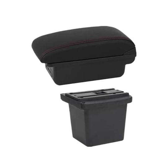RORVECQ Für Hyundai Für Elantra Für Touring I30 FD I30cw 2007 2008 2009 2010 2011 Auto Armlehnenbox Auto Armlehnen-Storagebox(B red line 3USB) von RORVECQ