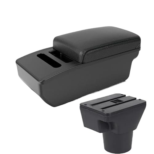 RORVECQ Für KIA Für Rio 2 Armstützenbox Für KIA Für Rio 2006 2007 2008 2009 2010 2011 Auto Armstützenbox(A2 Black Tissue Box) von RORVECQ
