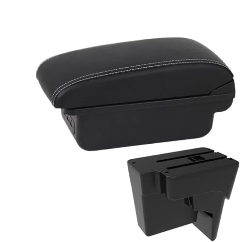 RORVECQ Für Kia K3 BL7 2023 2024 2025 Mittelarmlehne Aufbewahrungsbox Mittelkonsole Mit USB(B3 Schwarz weiß 3USB) von RORVECQ