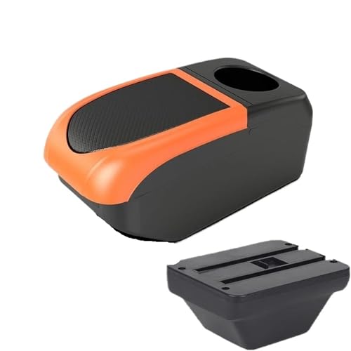 RORVECQ Für MG ZS Zentrale Armlehnenbox Nachrüstung Mit USB-Zubehör(B2 Orange frame 6USB) von RORVECQ