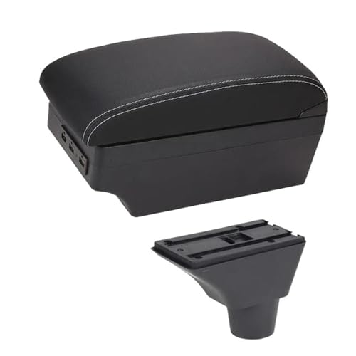 RORVECQ Für Opel Für Meriva Armlehnenbox Mittelkonsole Arm-/Ellenbogenstütze Aufbewahrungskasten(C-Black white line) von RORVECQ