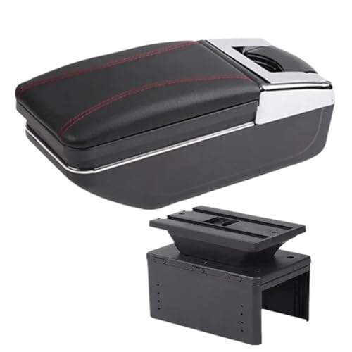 RORVECQ Für Opel Für Zafira B Armlehne Innenraumteile Nachrüstteile Auto Armaturenbrett Mittel-Lagerbox Mit USB(A1 rote Linie Kein USB) von RORVECQ