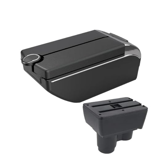 RORVECQ Für Für Duster Armlehne Für Dacia Für Duster Armlehnenbox 2019-2024 Mittelkonsolen-Aufbewahrungsbox(B2 Schwarze Linie 7USB) von RORVECQ