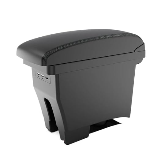 RORVECQ Für VW Für POLO Mk5 6R Für Vento Armlehne 2012 2013 2014-2018 Mittelkonsole Modifizierte Aufbewahrungsbox(A2 black line Corium) von RORVECQ