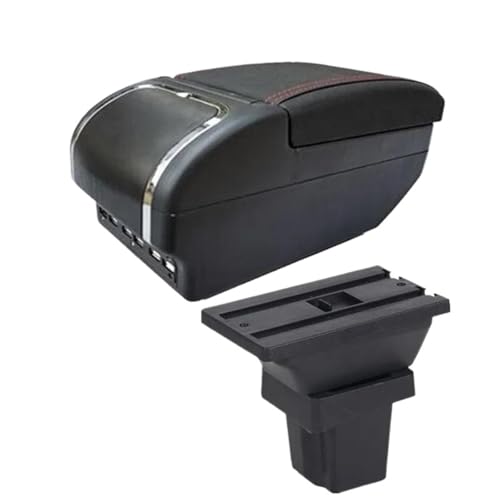 RORVECQ Passend Für C&hevrolet Für Trax Armlehnenbox Passend Für C&hevrolet Für Tracker Autoarmlehne 2013-2020 Armstützen-Aufbewahrungsbox(E red line 9USB) von RORVECQ