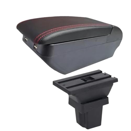 RORVECQ Passend Für C&hevrolet Für Trax Armlehnenbox Passend Für C&hevrolet Für Tracker Autoarmlehne 2013-2020 Armstützen-Aufbewahrungsbox(H rote Linie 4USB) von RORVECQ
