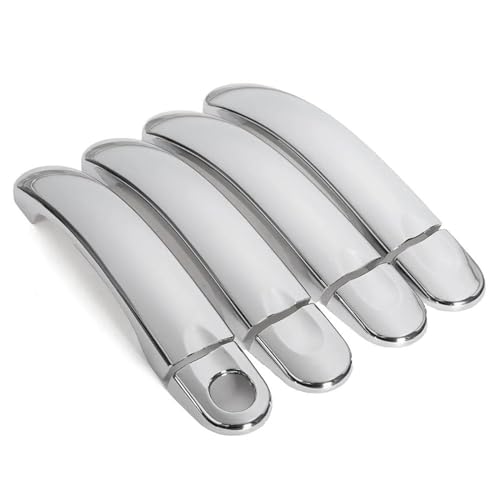 RORVECQ Türgriff Für VW T5 Transporter Für T&Ouran Für Caddy 2003-2015 Chrome AUSSENSEITE TÜRGRIFFABDECKUNGEN ZIERLEISTENSATZ FORMKAPPE(Silber) von RORVECQ