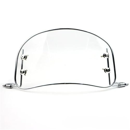 RORVECQ Universeller Motorrad-Windschutzscheibe Retro Klare Frontwind-Deflektor Windscreen Modifizierte Zubehörteile Wind-Schutzscheiben Für Roller E-Bike(Transparent Set) von RORVECQ