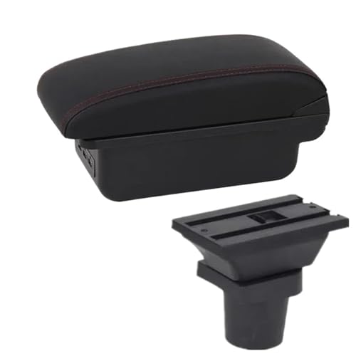 RORVECQ Zentrale Aufbewahrungsbox Innenraum Nachrüstsatz Für Focus Mk1 Armlehnenbox Für Focus Auto-Armlehnenbox(B red line 3USB) von RORVECQ