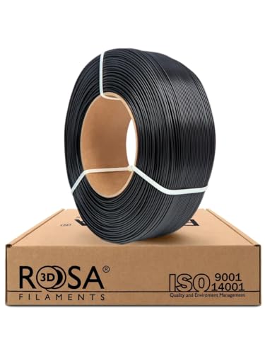 ROSA 3D ABS+ Filament 1.75 mm für 3D Drucker - Druckmaterialien 3D Drucker Technische Filament - 3D Printing Materials 3D Drucker Zubehör - Schwarz Refill 1 kg von ROSA 3D FILAMENTS