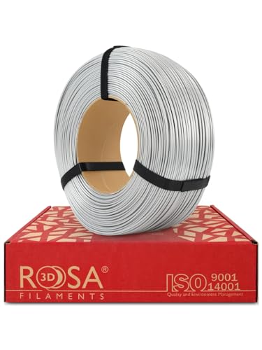 ROSA 3D ASA Filament 1.75 mm für 3D Drucker - Druckmaterialien 3D Drucker Technische Filament - 3D Printing Materials 3D Drucker Zubehör - Silber Refill 1 kg von ROSA 3D FILAMENTS