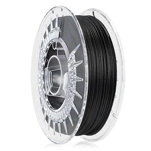 ROSA 3D PET-G + 10 CF Filament 1.75 mm für 3D Drucker | Druckmaterialien Leicht Glänzend PETG 3D Drucker Filament | 3D Printing Materials Carbon Fiber | Schwarz Spule 0,5 kg von ROSA 3D FILAMENTS
