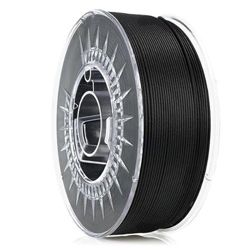 ROSA 3D PET-G + 10 CF Filament 1.75 mm für 3D Drucker | Druckmaterialien Leicht Glänzend PETG 3D Drucker Filament | 3D Printing Materials Carbon Fiber | Schwarz Spule 1 kg von ROSA 3D FILAMENTS
