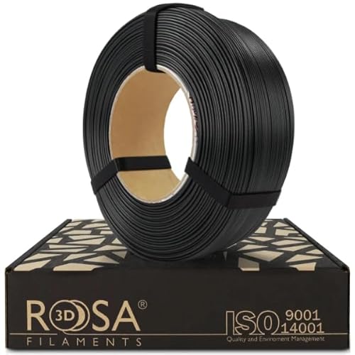 ROSA 3D PET-G Carbonlook Filament 1.75 mm für 3D Drucker | Druckmaterialien Carbon Look PETG 3D Drucker Filament | 3D Printing Materials | Schwarz Refill 1 kg von ROSA 3D FILAMENTS