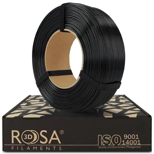 ROSA 3D PET-G HT High Temperature Filament 1.75 mm für 3D Drucker | Druckmaterialien PETG 3D Drucker Filament | 3D Printing Materials | Schwarz Refill 1 kg von ROSA 3D FILAMENTS