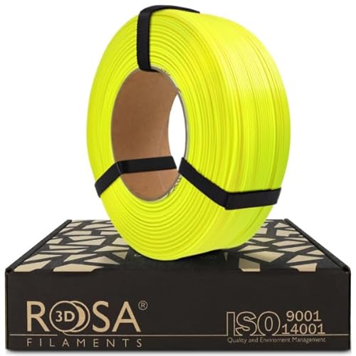ROSA 3D PET-G Standard High Speed Filament 1.75 mm für 3D Drucker | Druckmaterialien Leicht Glänzend PETG 3D Drucker Filament | 3D Printing Materials | Neon Gelb Refill 1 kg von ROSA 3D FILAMENTS